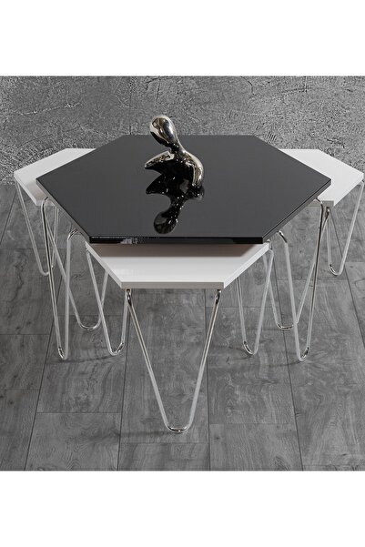 Veys Sehpa Piramit Orta Sehpa - Zigon Sehpa ( Set Takım )