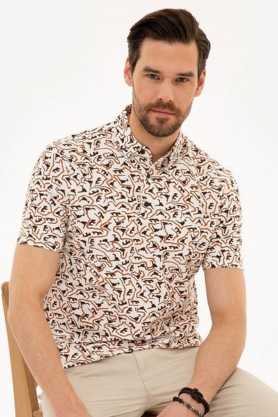 Pierre Cardin Ecru Slim Fit Polo Neck T-Shirt