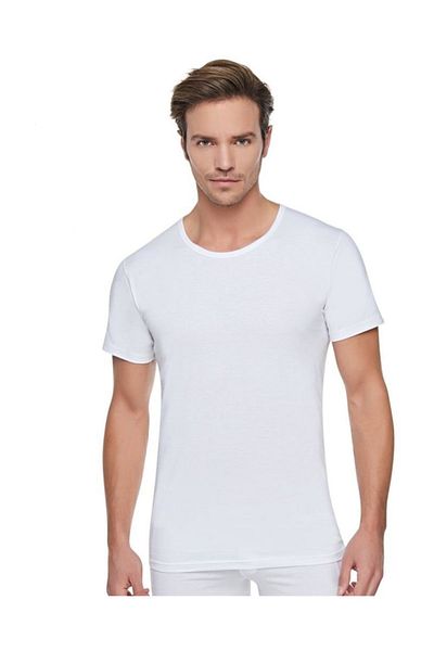 Tutku 3 Pieces of White Crew Neck Undershirt
