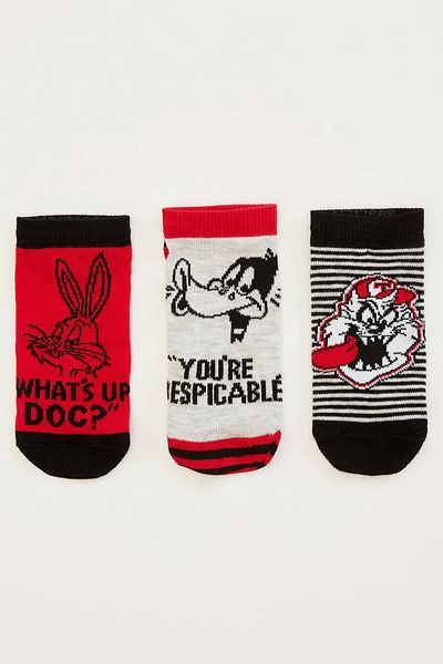 DeFacto Чифт от 3 лицензирани чорапи с Looney Tunes