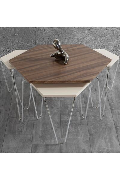 Veys Sehpa Piramit Orta Sehpa - Zigon Sehpa ( Set Takım )