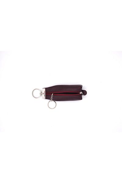 Eminsa Genuine Leather Claret Red Keychain