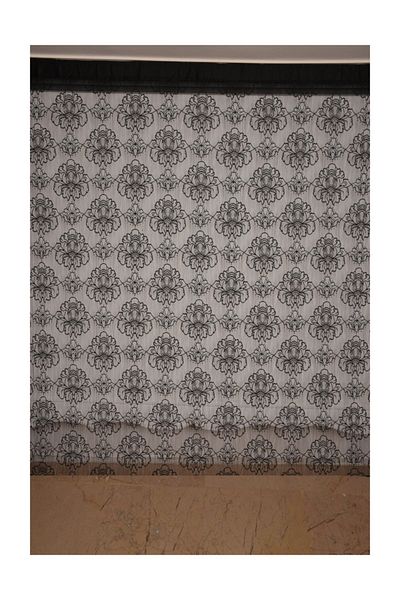 AKÇA TEKSTİL Spider Model Black Color Rope Curtain Ready-made Buttons Sewn Rope Curtain 300*270 Cm