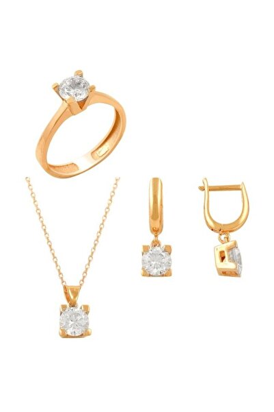 BİLEZİKHANE Tektaş Üçlü Set 7.10 Gram 14 Ayar Altın