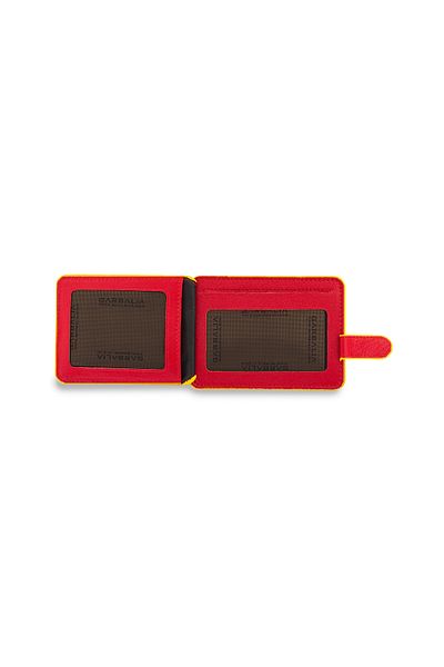 Garbalia Line Genuine Leather Red Yellow Men's Card Holder Wallet