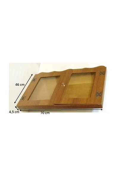 SELENA Multi-Useful Notice Board with Lock - Walnut