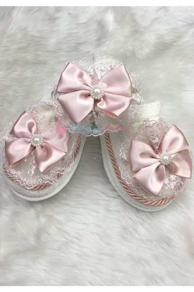 lohusahamile Women's Lh 334 Powder Maternity Crown and Slippers Set