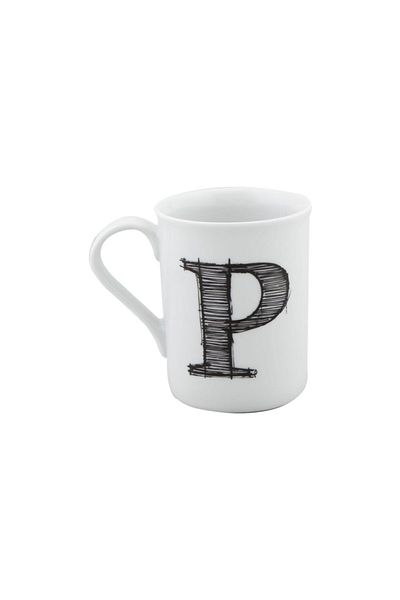 Porland Porcelain Mug with Letter P