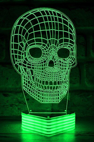 Hediye Kovanı مصباح الجمجمة ثلاثي الأبعاد بمظهر الجمجمة LED