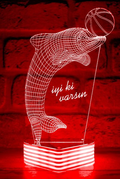 Hediye Kovanı مصباح دولفين ثلاثي الأبعاد، أنا سعيد بوجودك