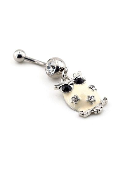Solfera Cream Colored Stoned Owl Piercing for Belly P271