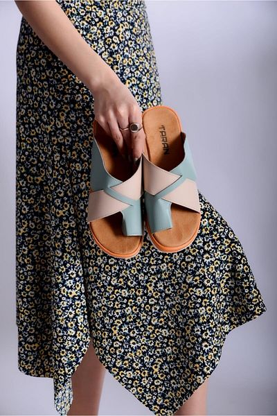 Taran Γυναικείες Πράσινες Παντόφλες Άνεσης Mira Flip Flops