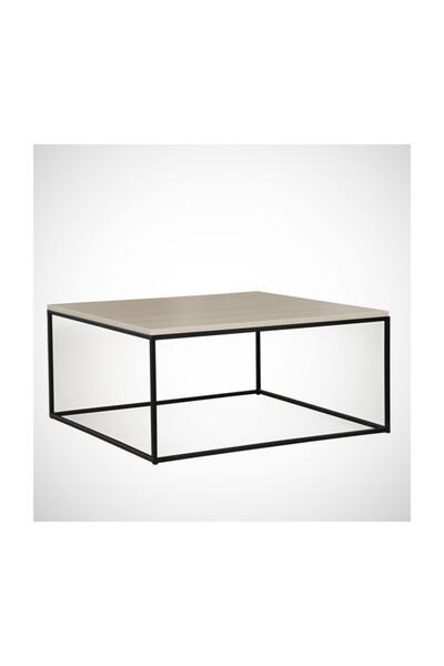 PASİFİC HOME Poly Metal Orta Sehpa, Kare Orta Sehpa, Meşe