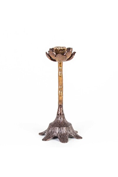 Euro Flora Metal Şamdan (bakır Rengi) 16x31 Cm