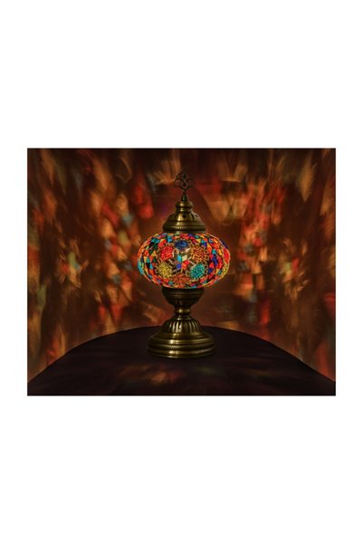 GiftlandCollection Masaüstü Otantik Mozaik Lamba   3no   1nci Kalite Cam Ve M...