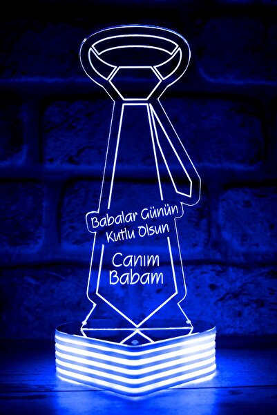 Hediye Kovanı Tie Shaped Father's Day Gift 3D Led Lamp
