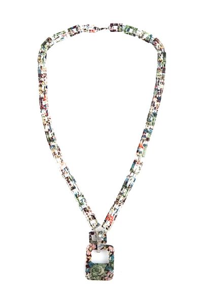 Bosphorus Colorful Floral Women's Necklace, Acrylic Model