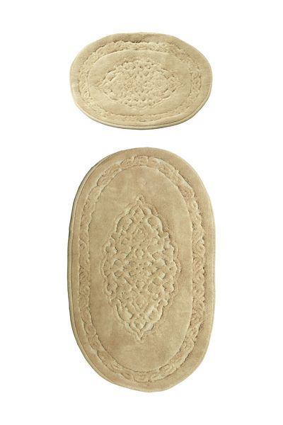 Alanur Home Damaks Oval Cotton Pachet 2 Mop Cappuccino