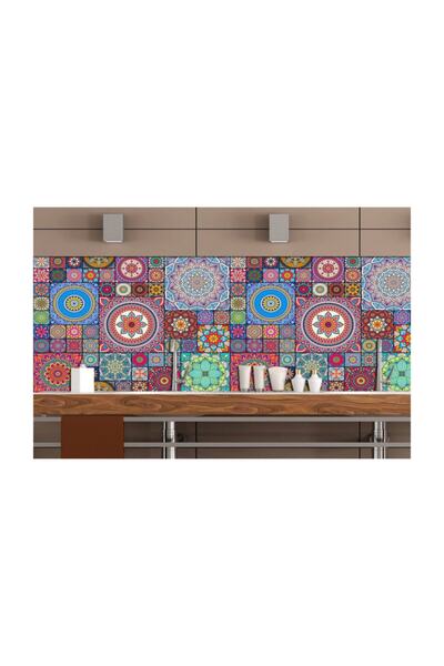 Naz Konsept Fyans Görünümlü Mutfak Ara Panel Stickerları