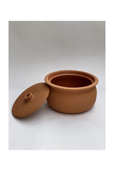 Topsan Natural Soil Casserole Pot (Medium Size Transparent Glazed)