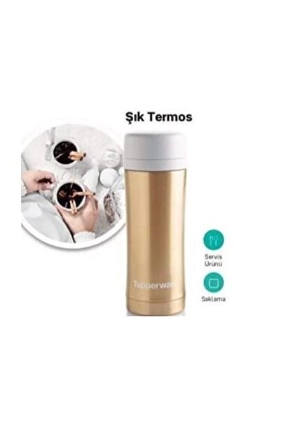 Tupperware Termos Bardak 420 ml Çelik Gold