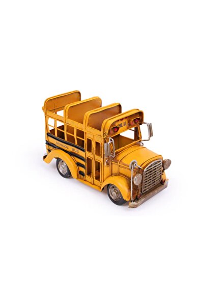 Mnk Dekoratif Metal Araba Okul Otobüsü Kalemlik