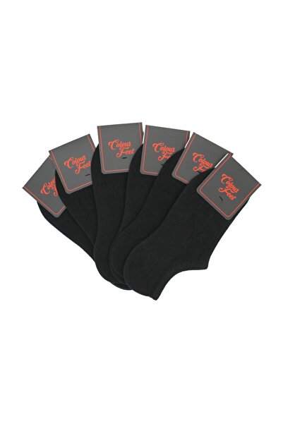 CF Color Feet Pack of 6 Plain Black Women's Chetik Socks (Invisible from Snea...
