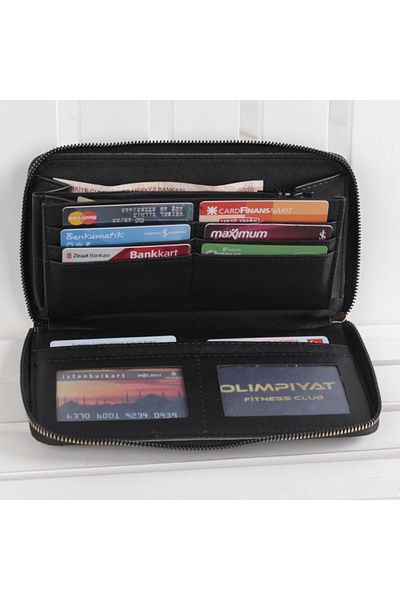 MKM Bizoon Long Zippered Suede Women's Wallet 5003