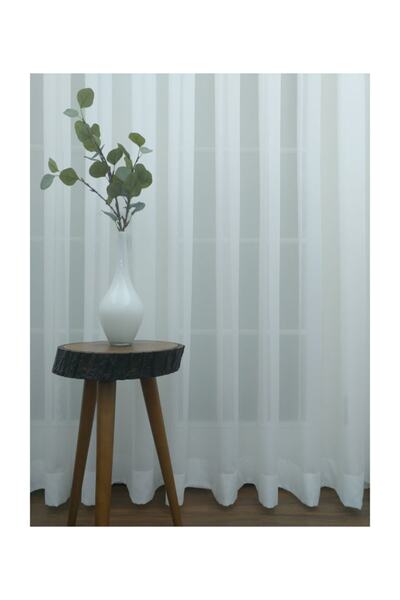 Esse Home Beyaz Tergal Düz Tül -etek Katlamalı,  250x260, Seyrek Pile, 1/2