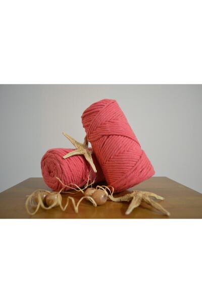 CAN DENİZ ART 3mm Floare de Rodie Single Twist Macrame Fil 250gr