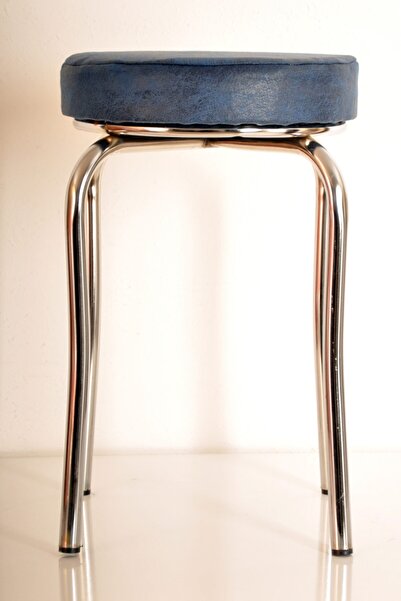 yılmaz masacılık 6 Adet Lacivert Kumaş Profil Tabure Metal Tabure Mutfak Tabu...