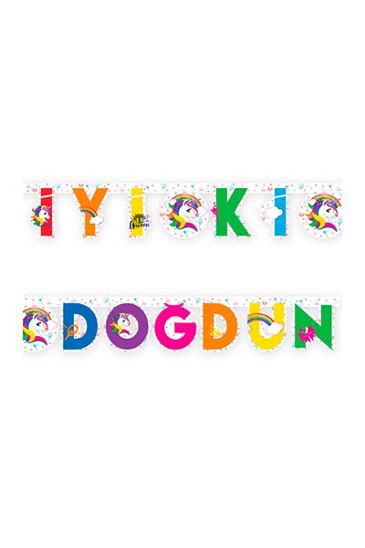Kazanabil Unicorn Themed Happy Birthday Written Moving Wall Ornament