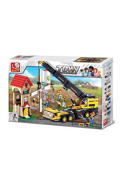 Sluban Sluban Town Series Crane Truck Building Blocks 767 PCS