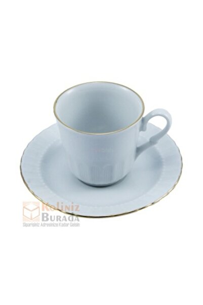 Güral Porselen Sedefli Çay Fincan Takımı 6'lı