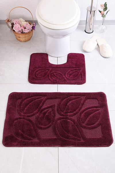 Confetti Flora 60x100 50x60 cm BQ Eggplant Bath Rug