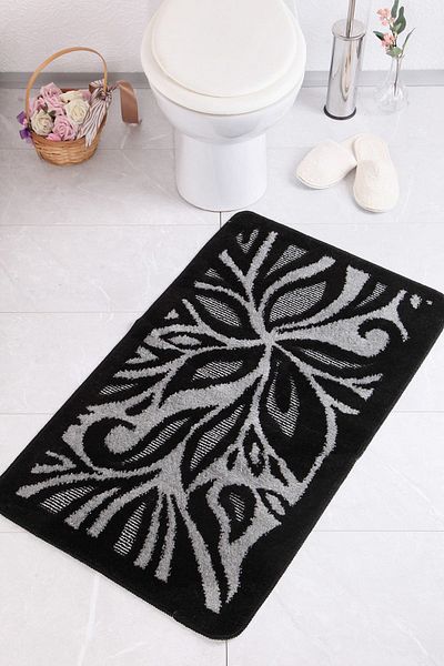 Confetti Lotus 60X100 Black Bath Rug