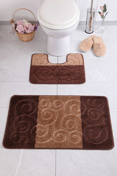 Confetti Şile 60x100 50x60 cm BQ Brown Bath Rug