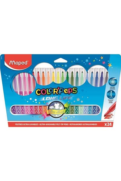 Maped Color Peps Long Life Felt Tip Pen 24 Colors3154148450221
