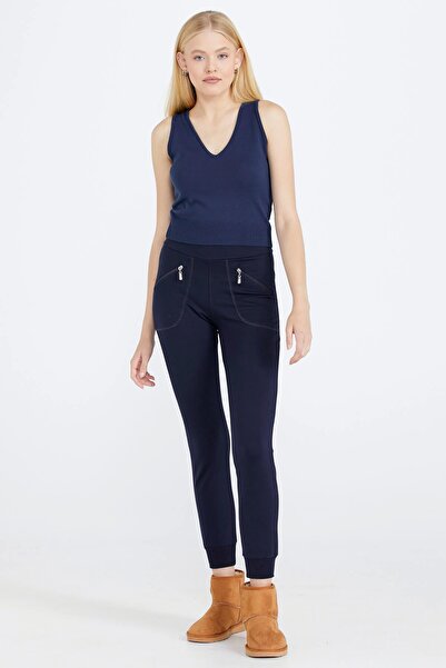 Sementa Γυναικεία Φούτερ με Λεπτομέρεια με Φερμουάρ - Navy Blue