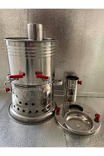 ÖZ-EL metal Krom Semaver Çift Musluklu 10 Litre Battal Boy