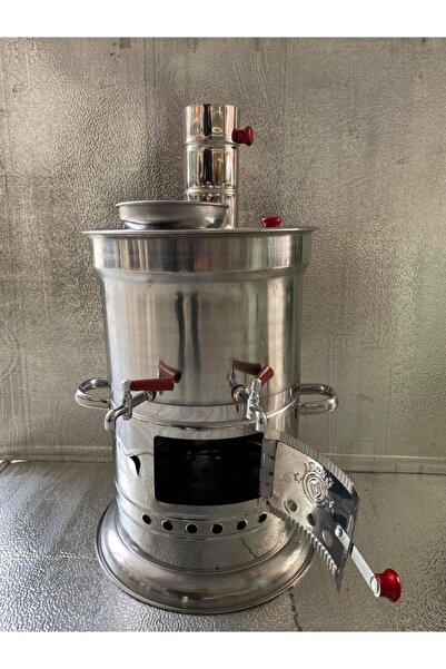 ÖZ-EL metal Krom Semaver Çift Musluklu 10 Litre Battal Boy