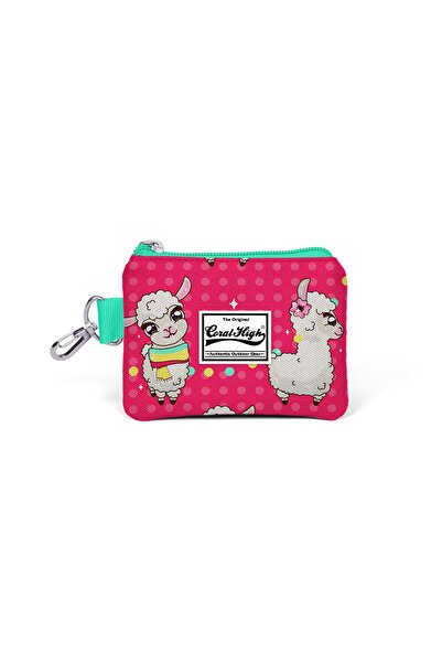 Coral High Kids Neon Mercan Su Yeşili Alpaka Desenli Bozuk Para Çantası 21718