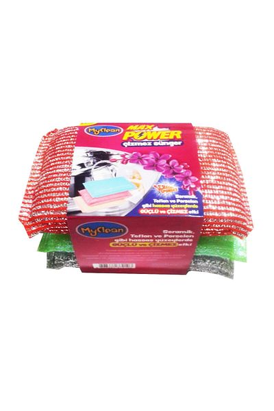 Mahi Max My Clean Max Power Magic Glittered Wire Anti-Scratch 3-Piece Sponge