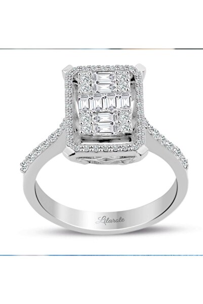 0.80 Ct Modern Tasarım Baget Kare Tektaş Yüzük
