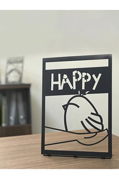 Happy-masaüstü Metal Ürünler - 20x30 Cm Metal Masaüstü Ürünü - Metal Sanatları
