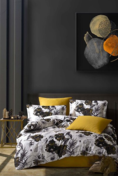 İyi Geceler İstanbul Double Cotton Satin Gizia Gold Duvet Cover Set