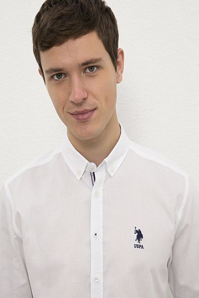 U.S. Polo Assn. Ανδρικό λευκό πουκάμισο