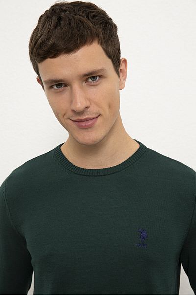 U.S. Polo Assn. Pulover verde pentru bărbați