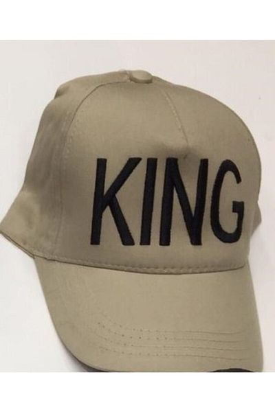 ÖZBEBİŞİM Sports Hat Black Embroidered King Written on Linen