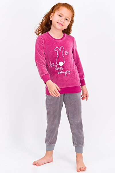 ROLY POLY Σετ φόρμας Rolypoly Happy Everyday Pink για κορίτσια από βελούδο